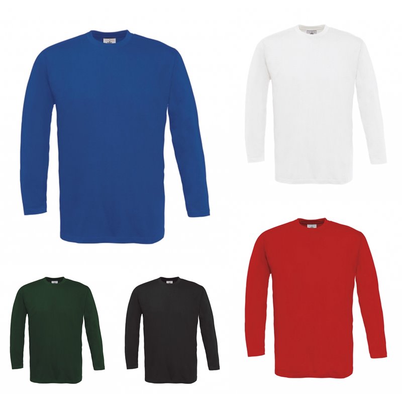 B&C LANGARMSHIRT SHIRT Longsleeve T-Shirt Herren Übergröße S M L XL XXL