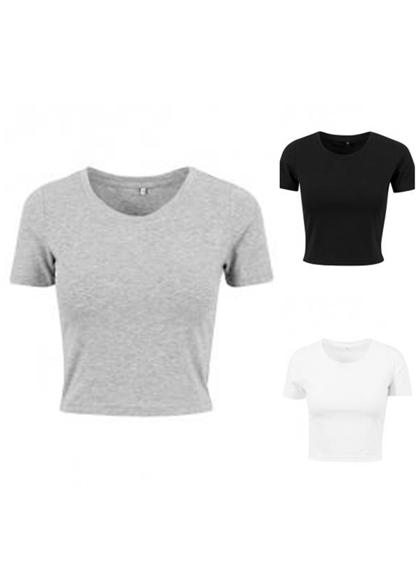 BUILD YOUR BRAND Damen Cropped Tee Crop Top T-Shirt XS S M L XL BY042